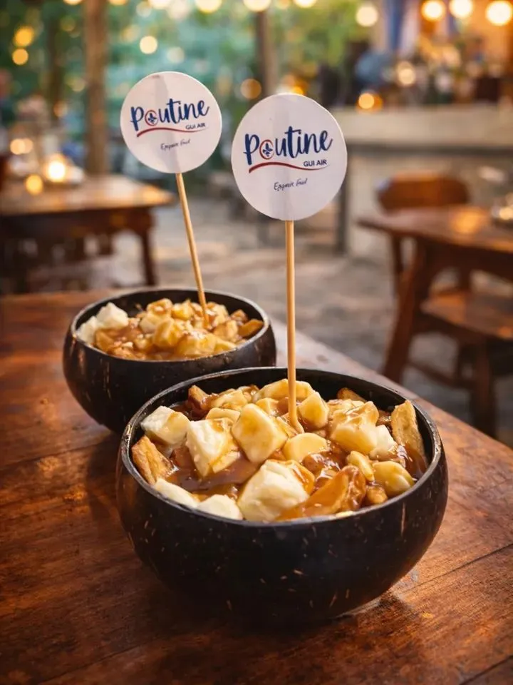 Two bowls of authentic Québec poutine