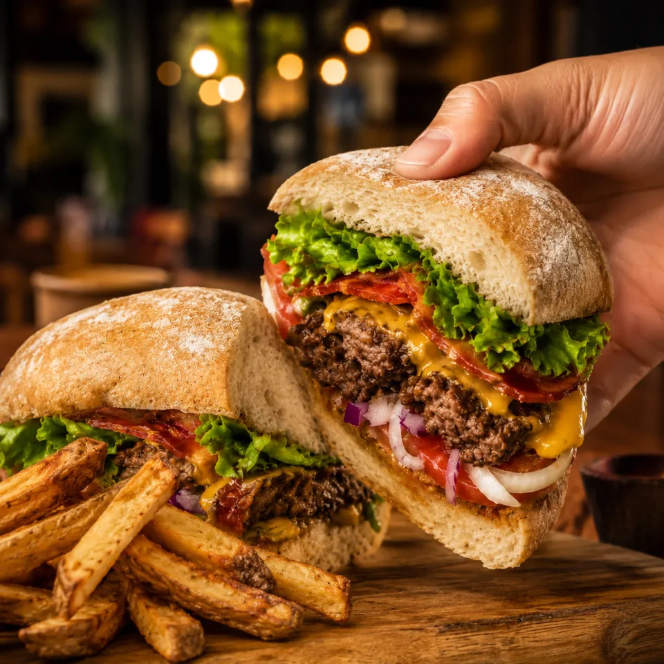 Canadian all-dressed beef roll with cheddar and bacon